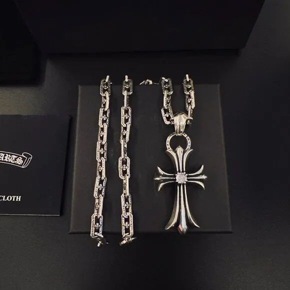 Chrome Hearts Sterling Silver Cross Pendant Necklace - Picture 8 of 8